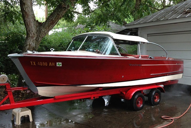 fishing boat on a trailer