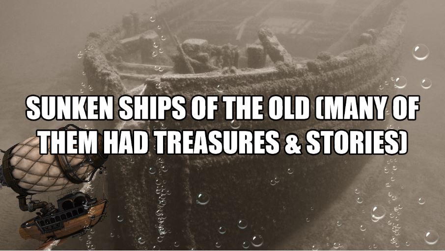 sunken ship and animated graphic