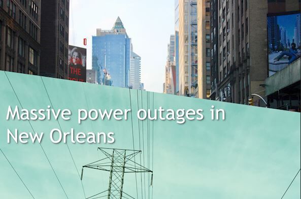  New York city buildings  and the overhead transmission line in the outskirts 